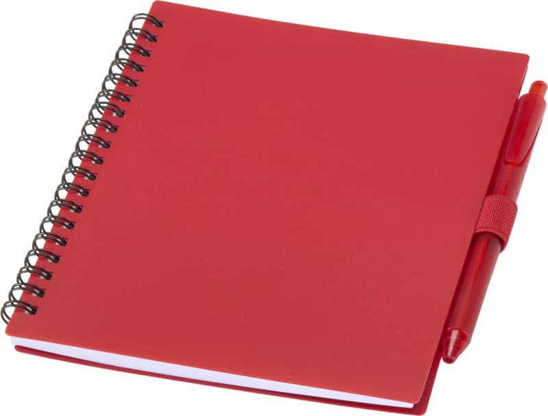 Niove recycled plastic soft cover notebook and ballpoint pen set (blue ink) 7