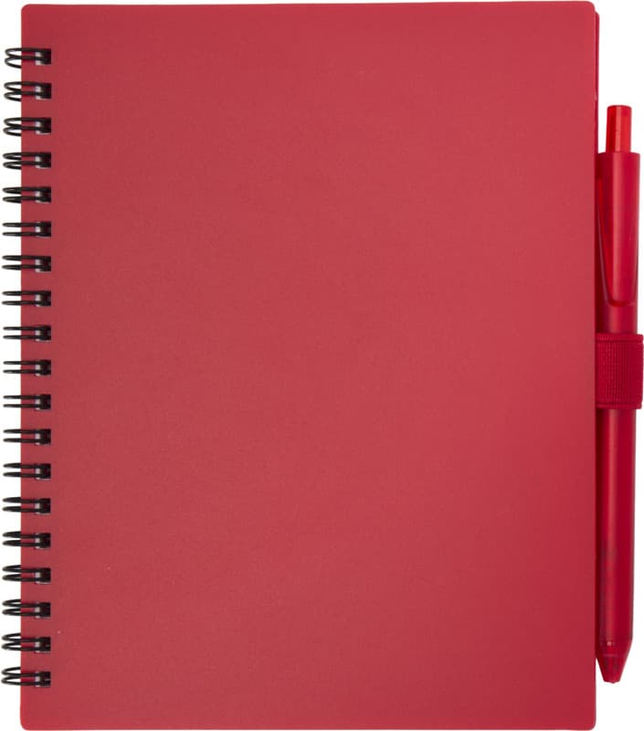 Niove recycled plastic soft cover notebook and ballpoint pen set (blue ink) 8