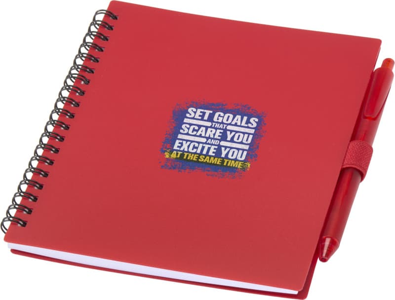 Niove recycled plastic soft cover notebook and ballpoint pen set (blue ink) 12