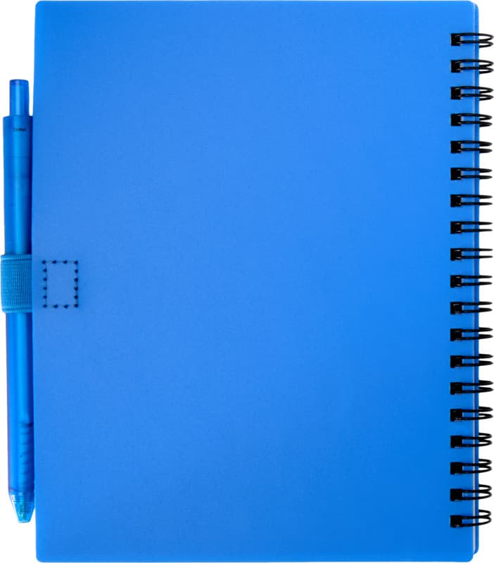 Niove recycled plastic soft cover notebook and ballpoint pen set (blue ink) 15