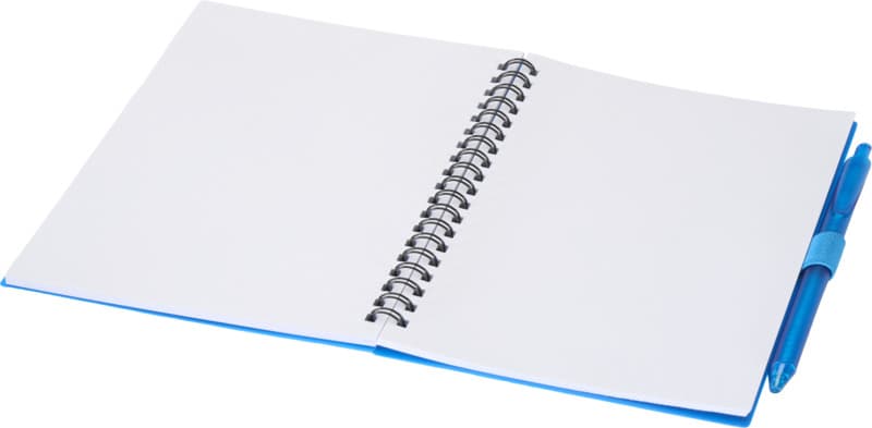 Niove recycled plastic soft cover notebook and ballpoint pen set (blue ink) 16