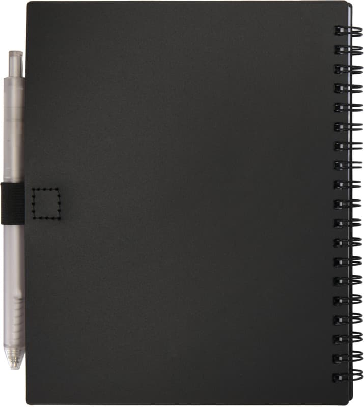 Niove recycled plastic soft cover notebook and ballpoint pen set (blue ink) 21