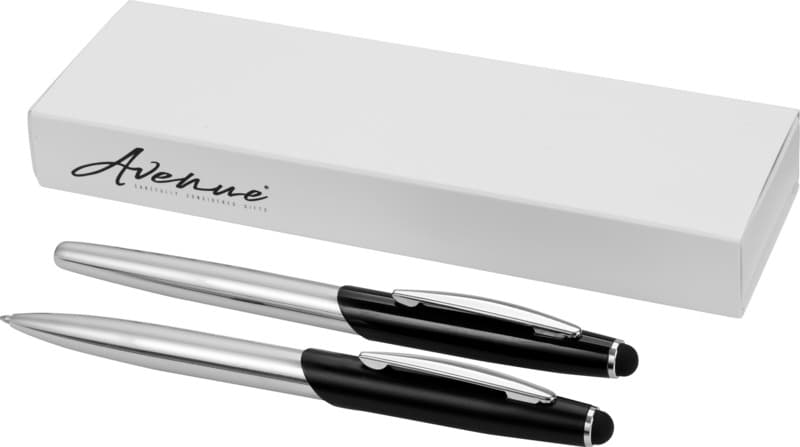 Geneva stylus ballpoint pen and rollerball pen set (blue ink) 1