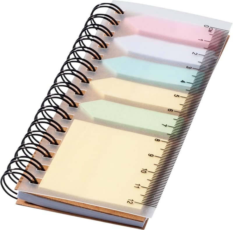 Spinner spiral notebook with coloured sticky notes 1