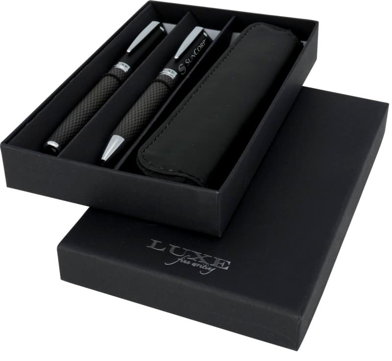 Carbon duo pen gift set with pouch (black ink) 9
