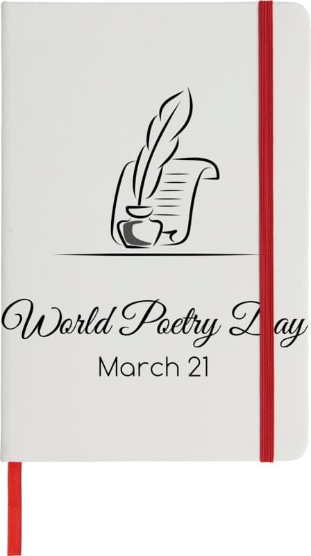 Spectrum A5 white notebook with coloured strap 16