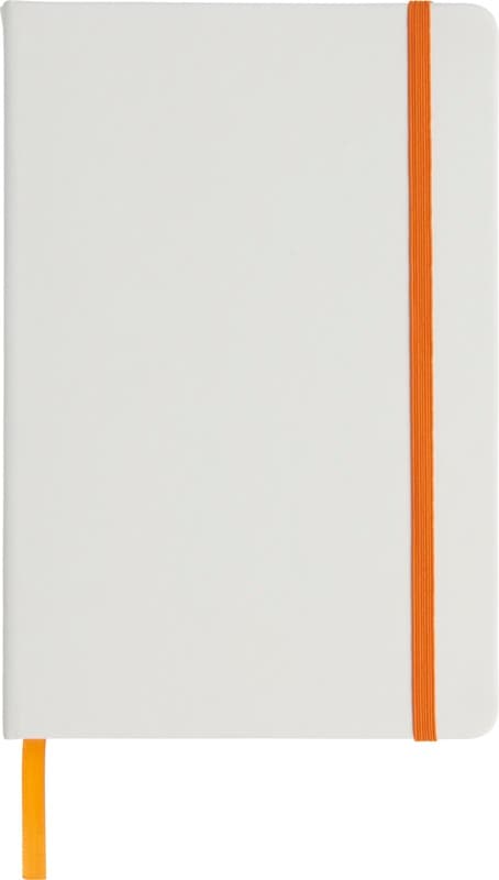 Spectrum A5 white notebook with coloured strap 18