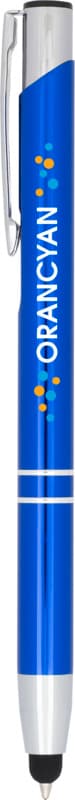 Moneta anodized aluminium click stylus ballpoint pen (blue ink) 8