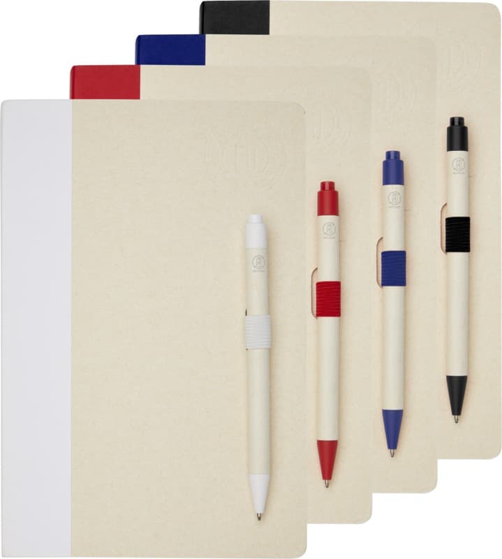 Dairy Dream A5 size reference recycled milk cartons notebook and ballpoint pen set 6