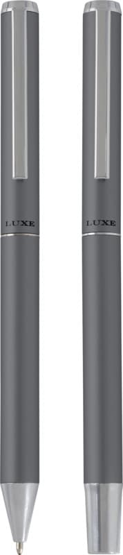 Lucetto recycled aluminium ballpoint and rollerball pen gift set (black ink) 8
