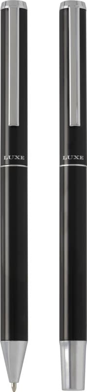 Lucetto recycled aluminium ballpoint and rollerball pen gift set (black ink) 14
