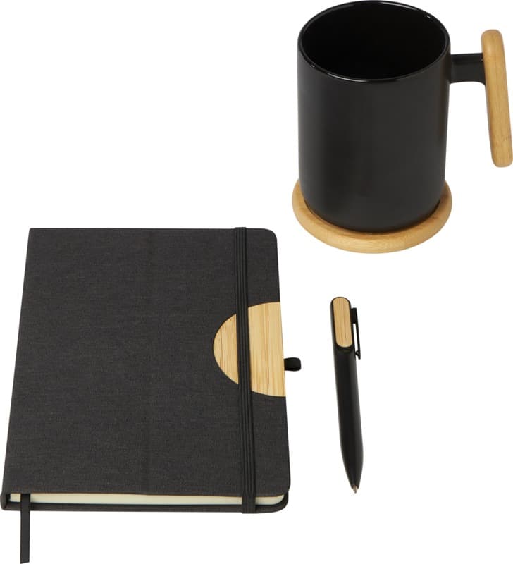 Laura A5 hard cover notebook and ballpoint pen gift set (black ink) 3