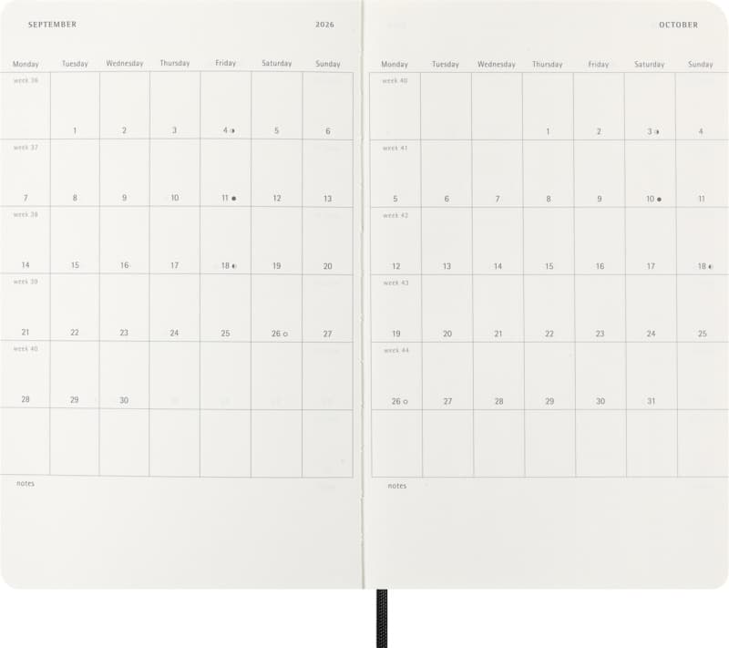Moleskine soft cover 12 month L daily planner 6