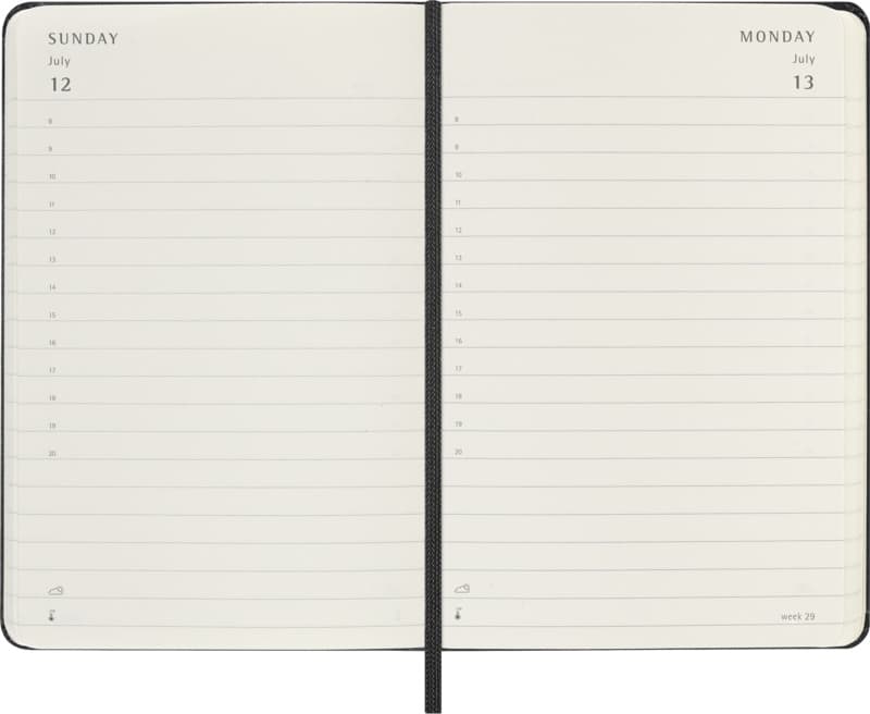 Moleskine hard cover 12 month PK daily planner 6