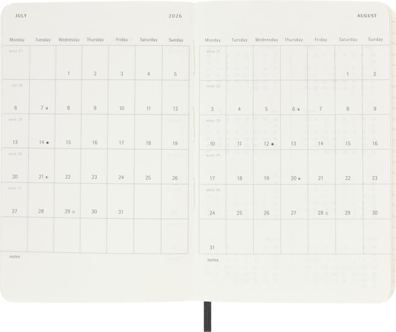 Moleskine soft cover 12 month weekly PK planner 5