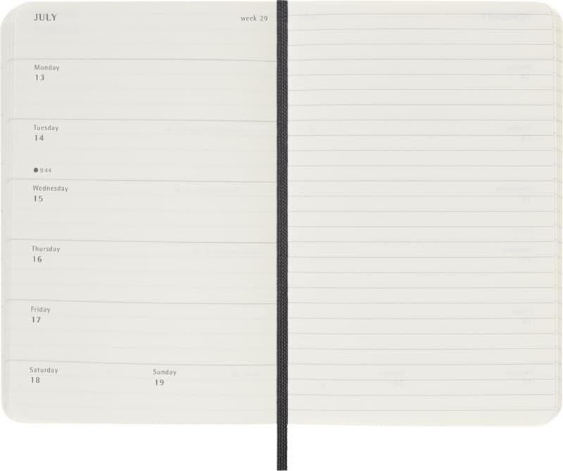 Moleskine soft cover 12 month weekly PK planner 6