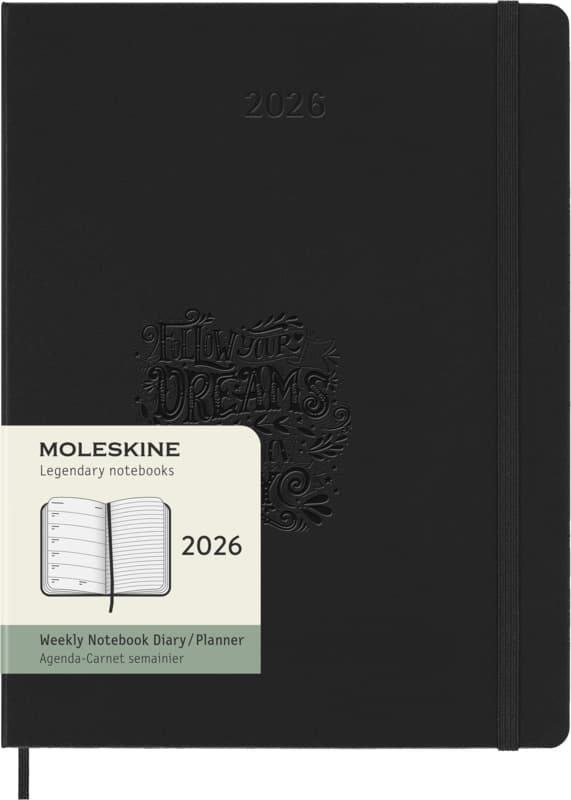 Moleskine hard cover 12 month XL weekly planner 7
