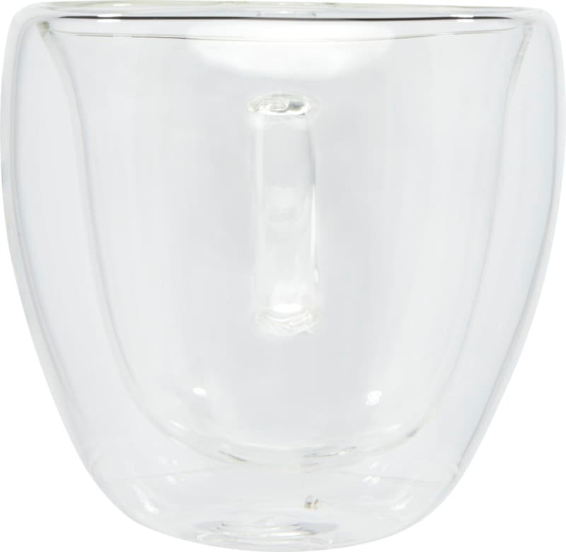 Manti 2-piece 100 ml double-wall glass cup with bamboo coaster  2