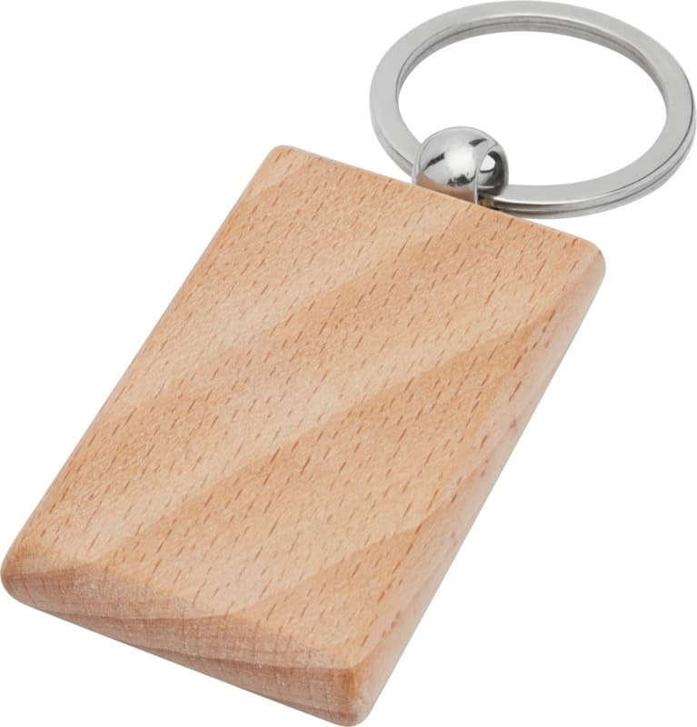 Gian beech wood rectangular keychain 1