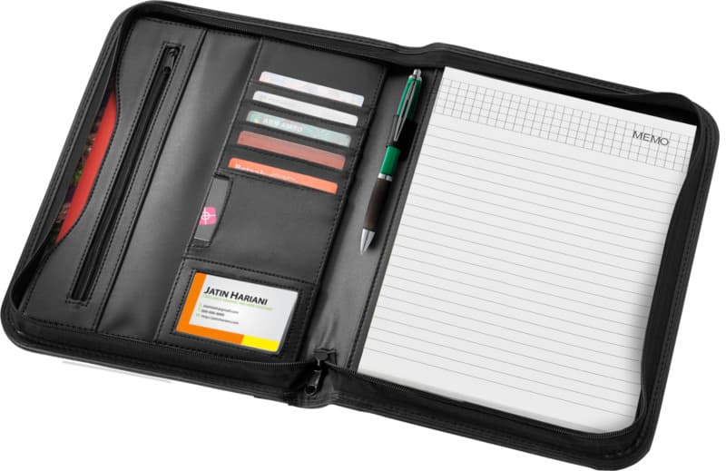 Ebony A4 zippered portfolio 4