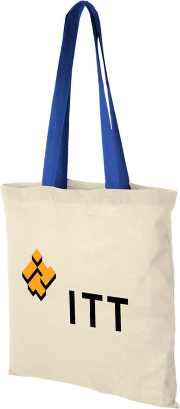 Nevada 100 g/m² cotton tote bag coloured handles 7L 16