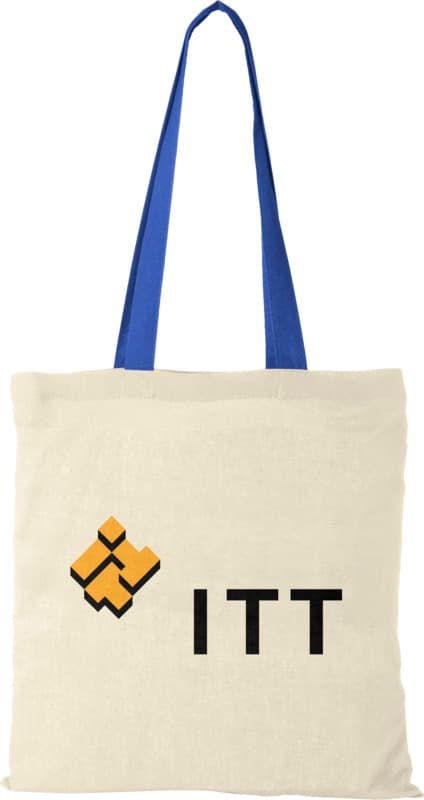 Nevada 100 g/m² cotton tote bag coloured handles 7L 17