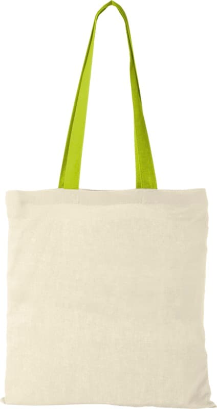 Nevada 100 g/m² cotton tote bag coloured handles 7L 24