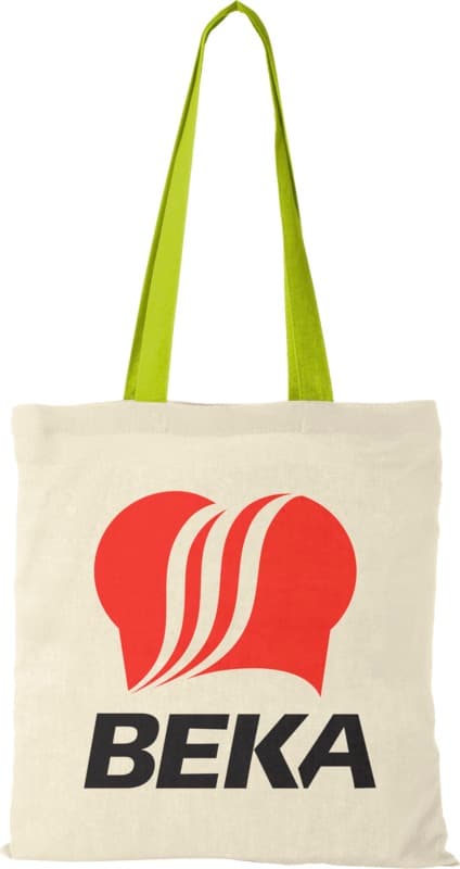 Nevada 100 g/m² cotton tote bag coloured handles 7L 27