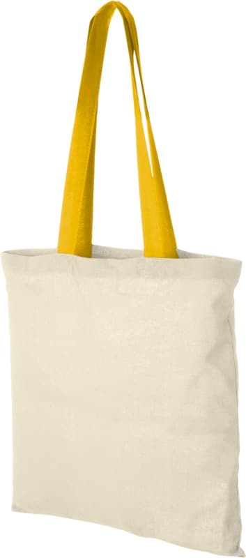Nevada 100 g/m² cotton tote bag coloured handles 7L 28