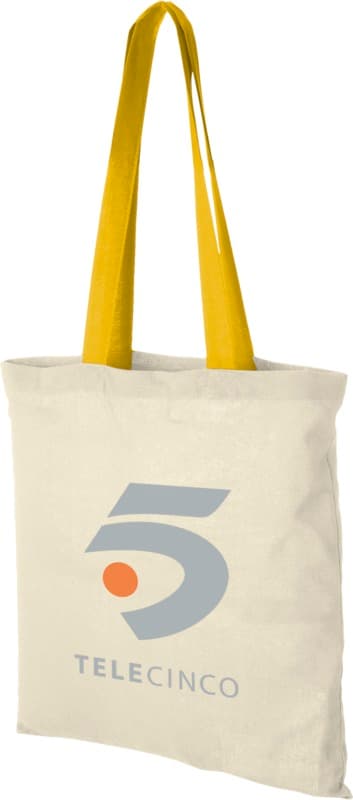 Nevada 100 g/m² cotton tote bag coloured handles 7L 31