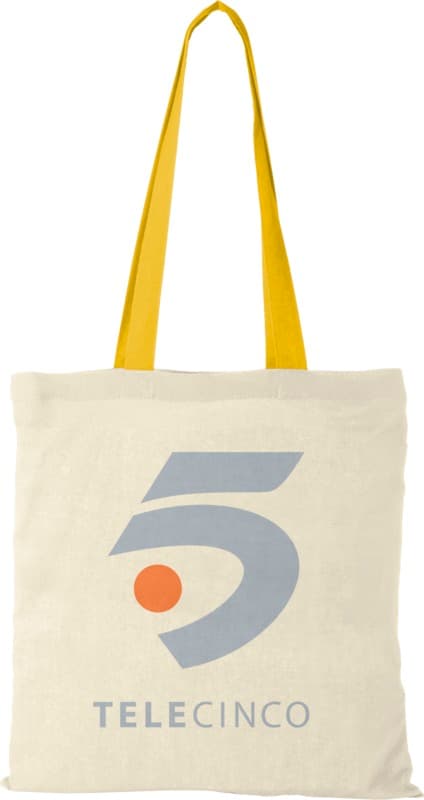 Nevada 100 g/m² cotton tote bag coloured handles 7L 32