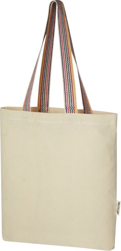 Rainbow 180 g/m² recycled cotton tote bag 5L 1