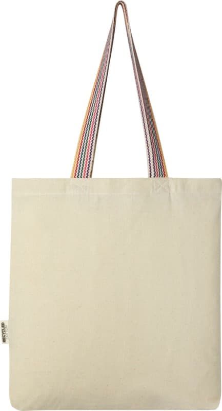 Rainbow 180 g/m² recycled cotton tote bag 5L 3
