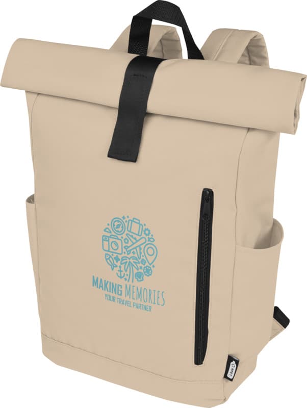 Byron 15.6" GRS RPET roll-top backpack 18L 9