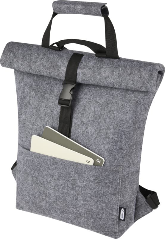 Felta GRS recycled felt roll-top bike bag 13L 4