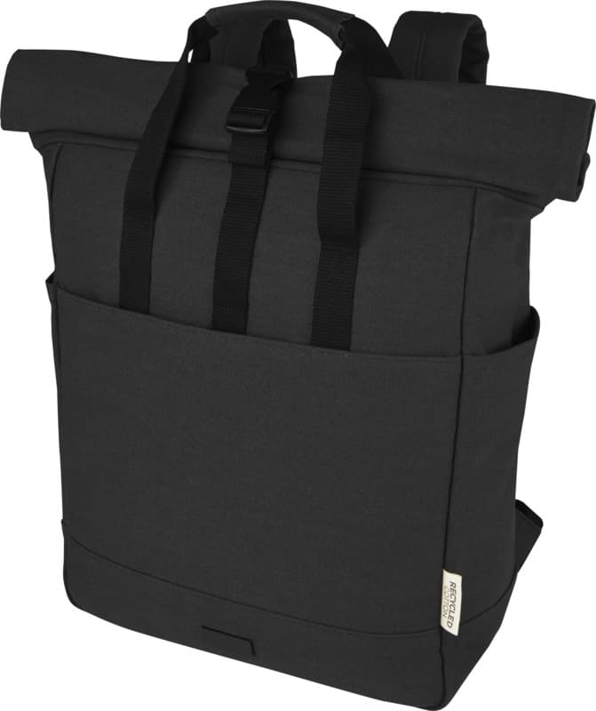 Joey 15” GRS recycled canvas rolltop laptop backpack 15L 27