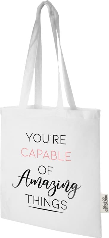 Madras 140 g/m2 GRS recycled cotton tote bag 7L 15