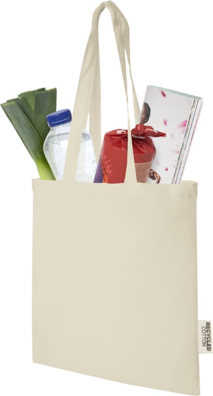 Madras 140 g/m2 GRS recycled cotton tote bag 7L 3