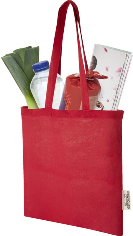 Madras 140 g/m2 GRS recycled cotton tote bag 7L 28