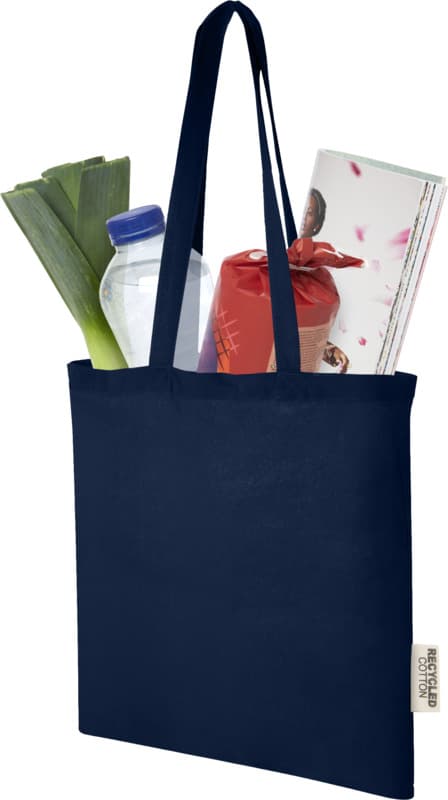 Madras 140 g/m2 GRS recycled cotton tote bag 7L 18