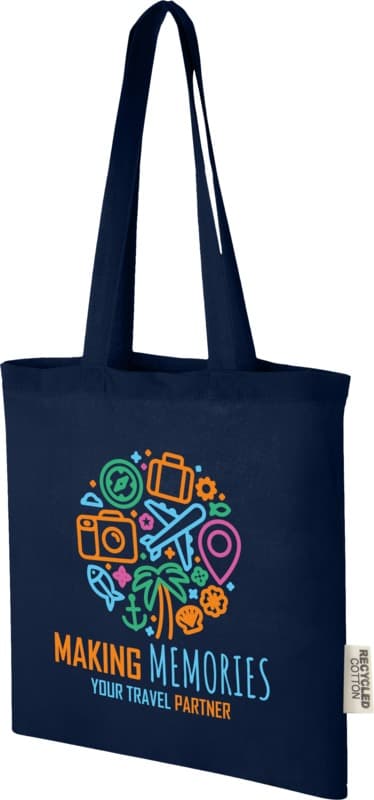 Madras 140 g/m2 GRS recycled cotton tote bag 7L 20
