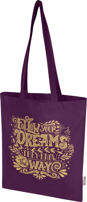 Madras Blend 140 g/m² GRS recycled cotton tote bag 7L 15