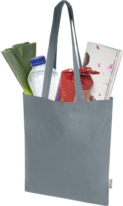 Madras Blend 140 g/m² GRS recycled cotton tote bag 7L 28