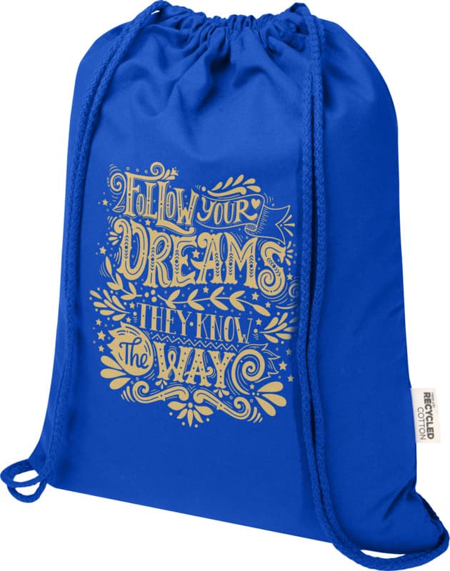 Oregon Blend 140 g/m² GRS recycled drawstring bag 5L 15