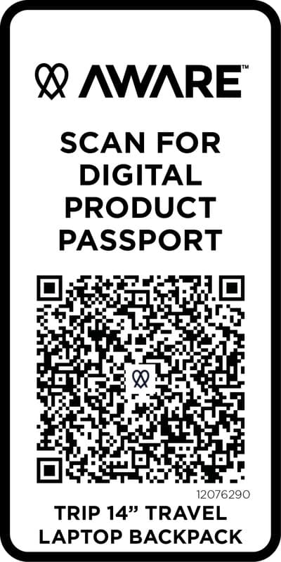 Trip 14” Aware™ recycled travel laptop backpack 9L 28