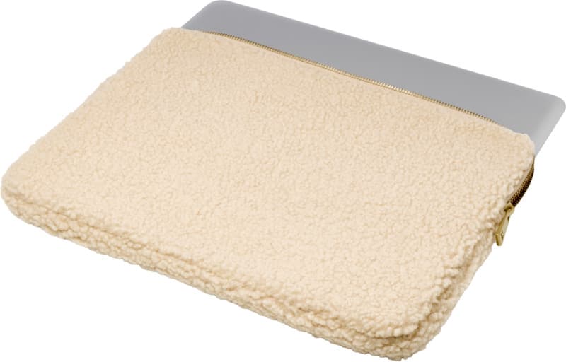 Bear 13" GRS recycled sherpa laptop sleeve 2L 4