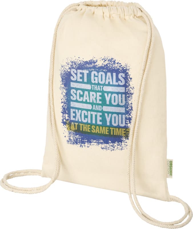 Odisha 140 g/m² OCS organic drawstring bag 5L  12