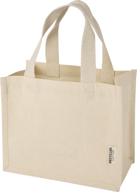 Odessa 220 g/m² GRS recycled cotton mini gusset tote bag 9L 1