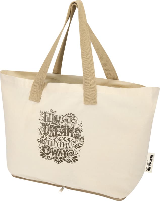 Sierra 140 g/m² GRS recycled foldable cotton tote bag 7L 6