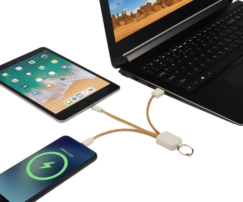 Bates wheat straw and cork 3-in-1 charging cable 5